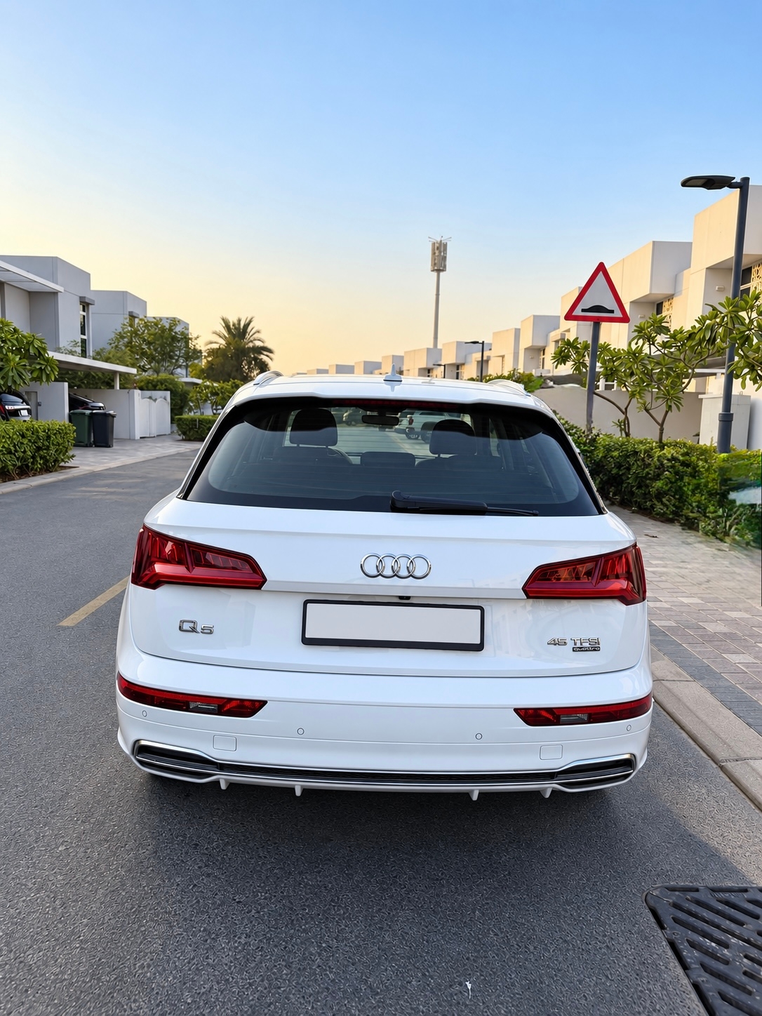 White Audi Q5 S Line 2020